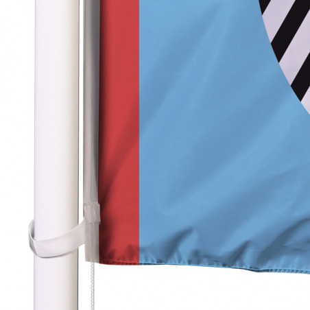 Drapeau pour Mât Classique (forme verticale) - vue mousqueton et sangle - 48 h MACAP