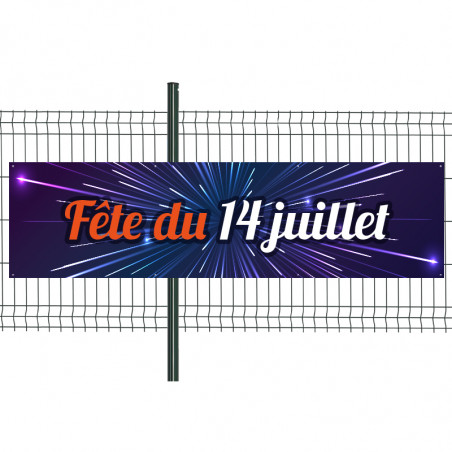Banderole Prête à imprimer "Fête du 14 Juillet" (fixation oeillets) 80x300 cm - Modéle 2 MACAP