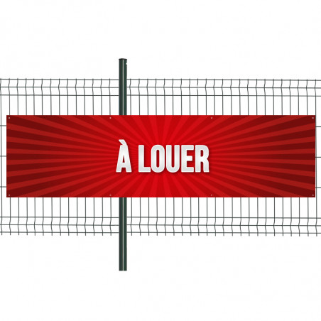 Banderole Prête à imprimer "A louer" (fixation oeillets) 80x300 cm - Modèle 1 MACAP