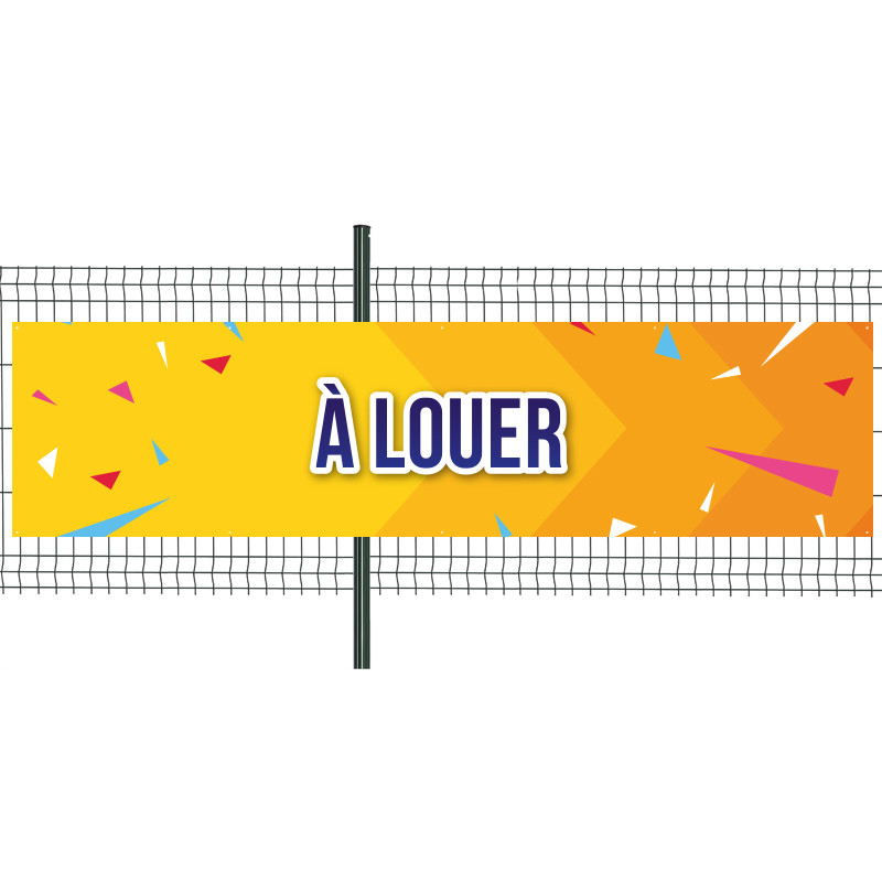 Banderole Prête à imprimer "A louer" (fixation oeillets) 100x400 cm - Modèle 2 MACAP