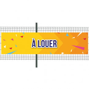 Banderole Prête à imprimer "A louer" (fixation oeillets) 100x400 cm - Modèle 2 MACAP