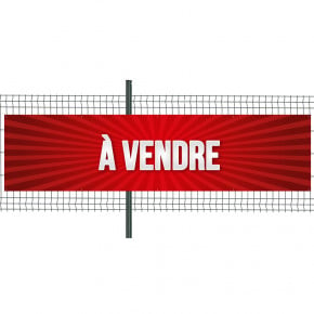 Banderole Prête à imprimer "A vendre" (fixation oeillets) 100x400 cm - Modéle 1 MACAP