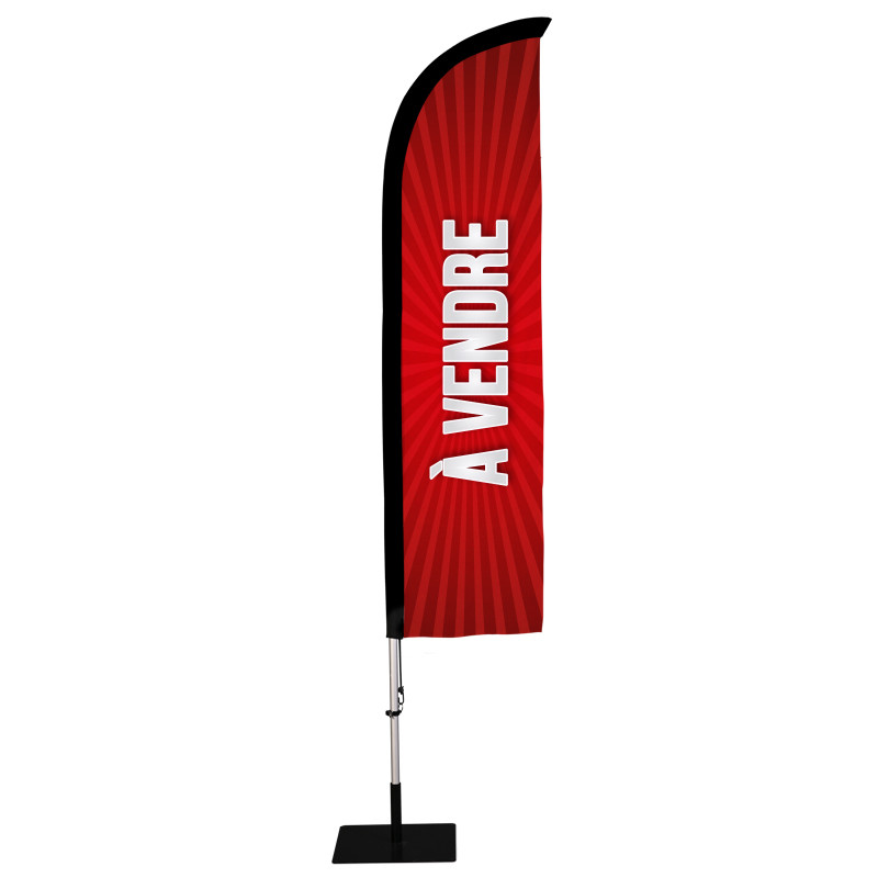 Beach flag Prêt à imprimer "A vendre" (kit avec platine carrée) 2,8 m - Modèle 1 MACAP