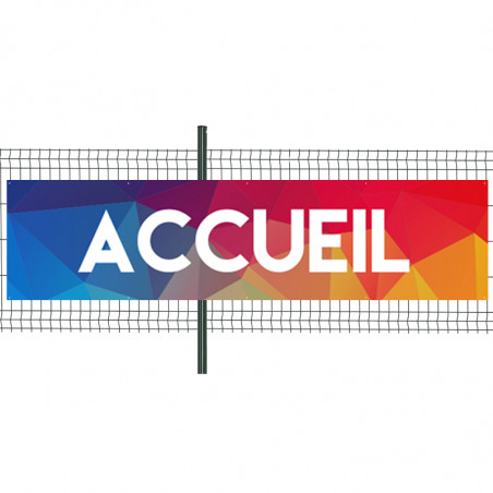 Banderole Prête à imprimer "Accueil" (fixation oeillets) 100x400 cm - Modèle 1 MACAP