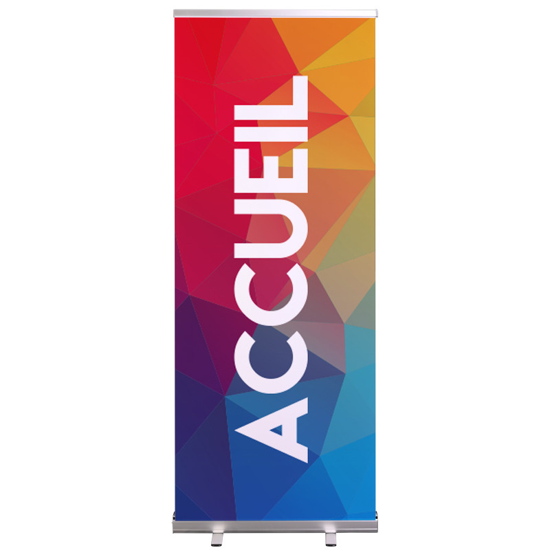 Roll-up Prêt à imprimer "Accueil" (avec housse de transport) 80x200 cm - Modèle 1 MACAP