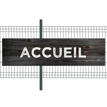 Banderole Prête à imprimer "Accueil" (fixation oeillets) 80x300 cm - Modèle 2 MACAP