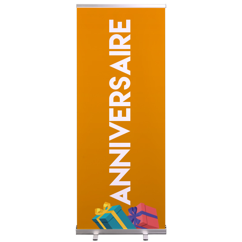 Roll-up Prêt à imprimer "Anniversaire" (avec housse de transport) 80x200 cm - Modèle 1 MACAP