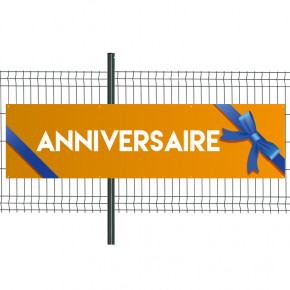 Banderole Prête à imprimer "Anniversaire" (fixation oeillets) 80x300 cm - Modèle 2 MACAP