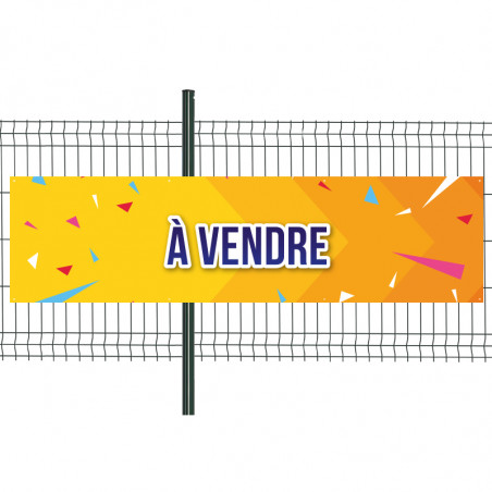 Banderole Prête à imprimer "A vendre" (fixation oeillets) 80x300 cm - Modèle 2 MACAP