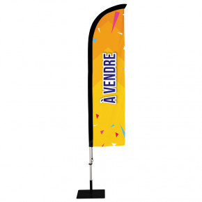 Beach flag Prêt à imprimer "A vendre" (kit avec platine carrée) 2,8 m - Modèle 2 MACAP