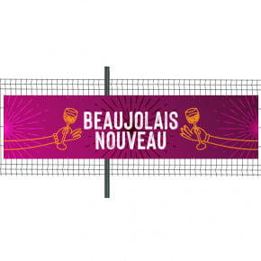Banderole Prête à imprimer "Beaujolais nouveau" (fixation oeillets) 100x400 cm - Modèle 2 MACAP