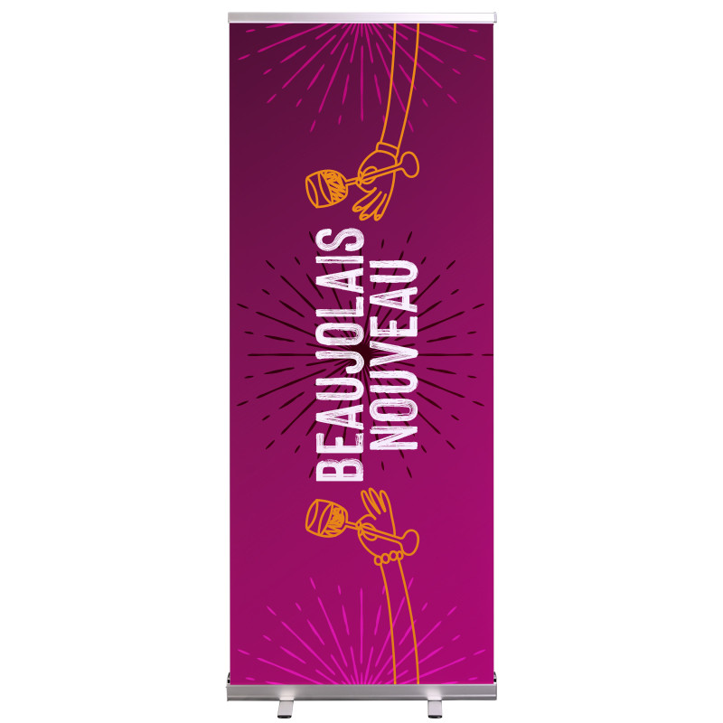 Roll-up Prêt à imprimer "Beaujolais nouveau" (avec housse de transport) 80x200 cm - Modèle 2 MACAP