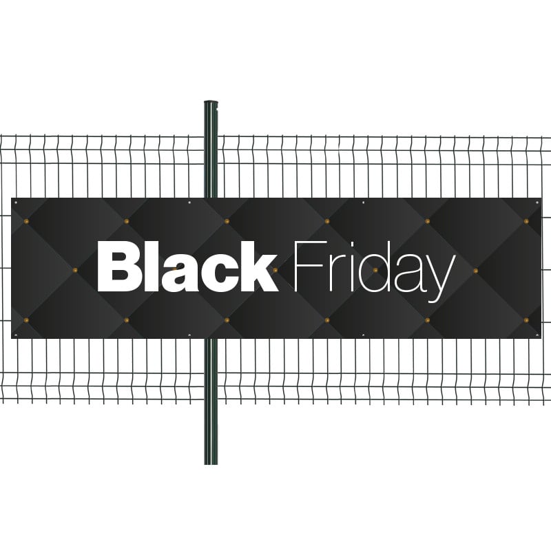 Banderole Prête à imprimer "Black Friday" (fixation oeillets) 80x300 cm - Modéle 1 MACAP
