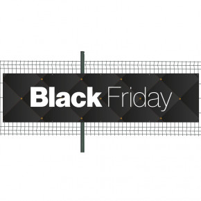 Banderole Prête à imprimer "Black Friday" (fixation oeillets) 100x400 cm - Modèle 1 MACAP