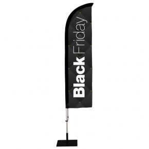 Beach flag Prêt à imprimer "Black Friday" (kit avec platine carrée) 2,8 m - Modèle 1 MACAP