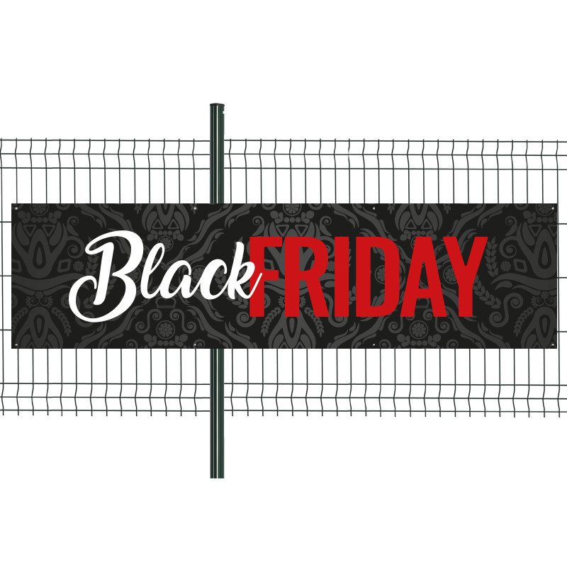 Banderole Prête à imprimer "Black Friday" (fixation oeillets) 80x300 cm - Modéle 2 MACAP