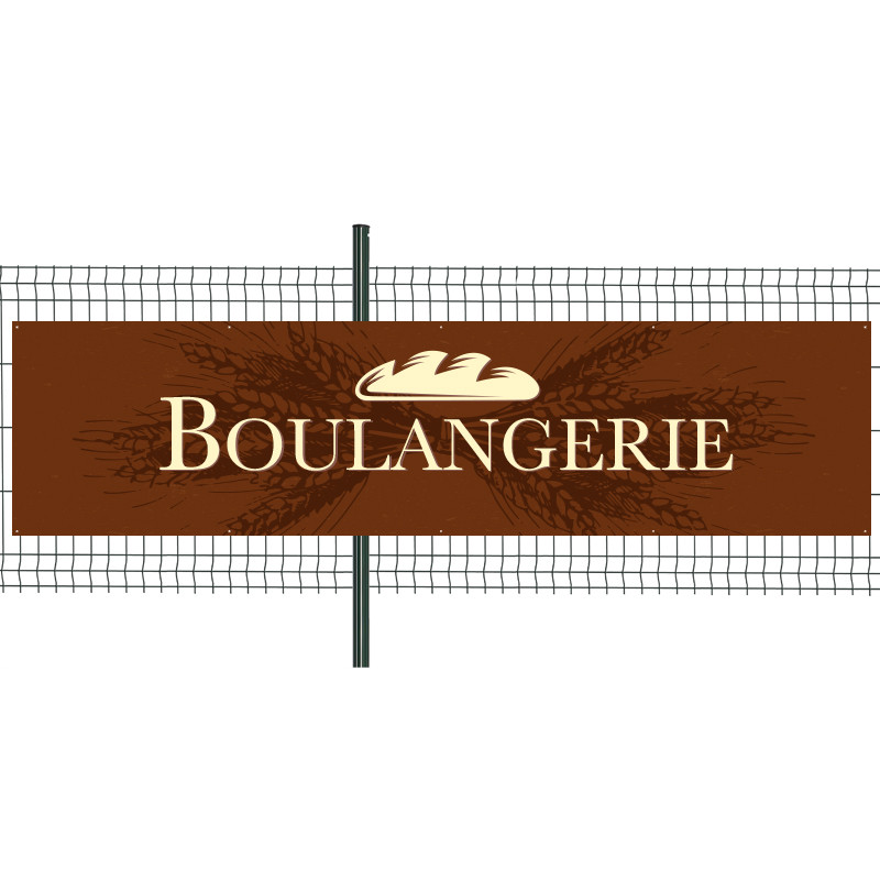 Banderole Prête à imprimer "Boulangerie" (fixation oeillets) 100x400 cm - Modèle 1 MACAP