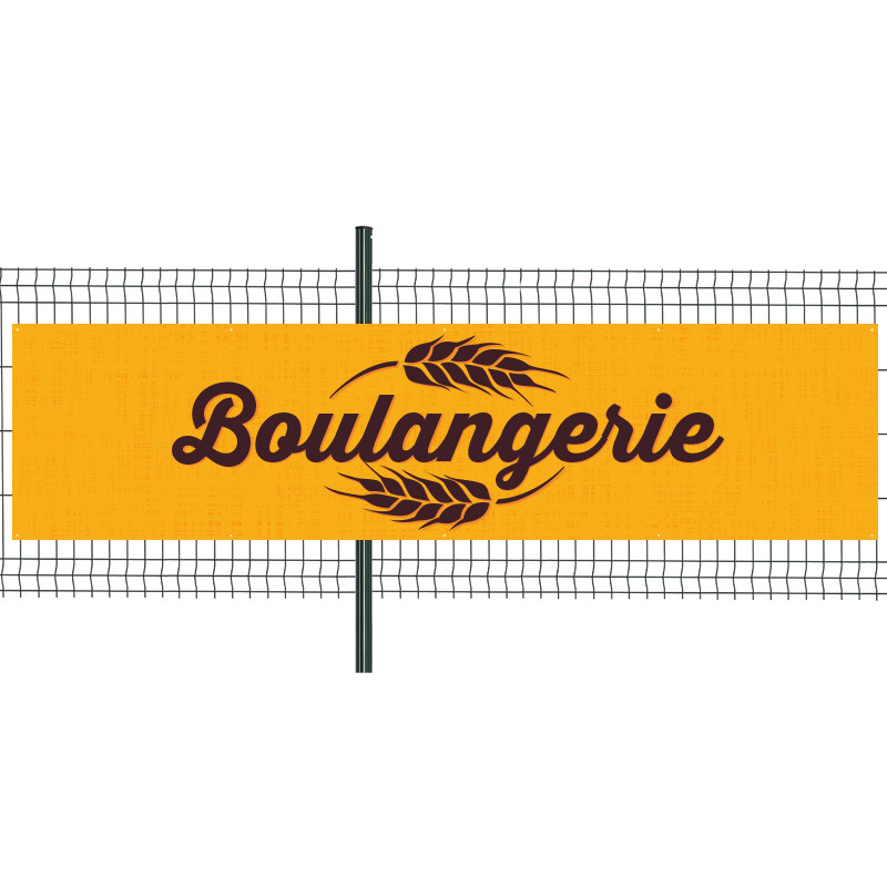 Banderole Prête à imprimer "Boulangerie" (fixation oeillets) 100x400 cm - Modèle 2 MACAP