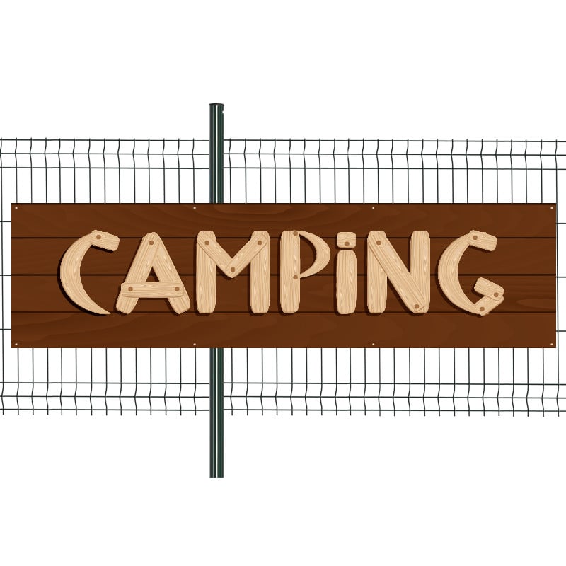Banderole Prête à imprimer "Camping" (fixation oeillets) 80x300 cm - Modéle 1 MACAP