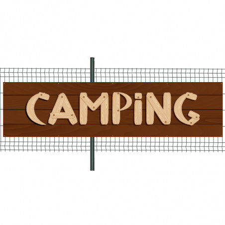 Banderole Prête à imprimer "Camping" (fixation oeillets) 100x400 cm - Modéle 1 MACAP