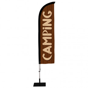 Beach flag Prêt à imprimer "Camping" (kit avec platine carrée) 2,8 m - Modèle 1 MACAP