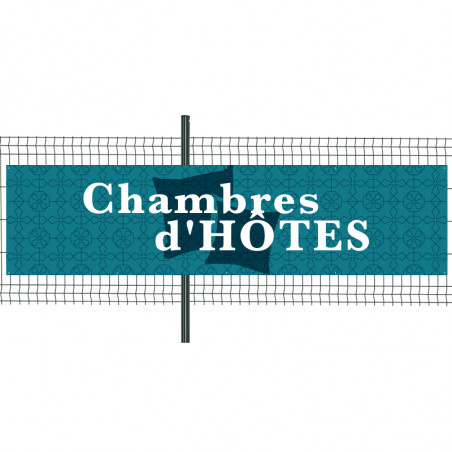 Banderole Prête à imprimer "Chambres d'Hôtes" (fixation oeillets) 100x400 cm - Modèle 1 MACAP