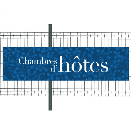 Banderole Prête à imprimer "Chambres d'Hôtes" (fixation oeillets) 80x300 cm - Modèle 2 MACAP