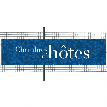 Banderole Prête à imprimer "Chambres d'Hôtes" (fixation oeillets) 100x400 cm - Modèle 2 MACAP