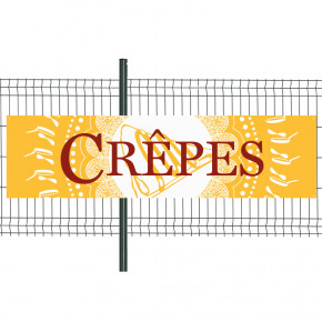 Banderole Prête à imprimer "Crêpes" (fixation oeillets) 80x300 cm - Modèle 1 MACAP