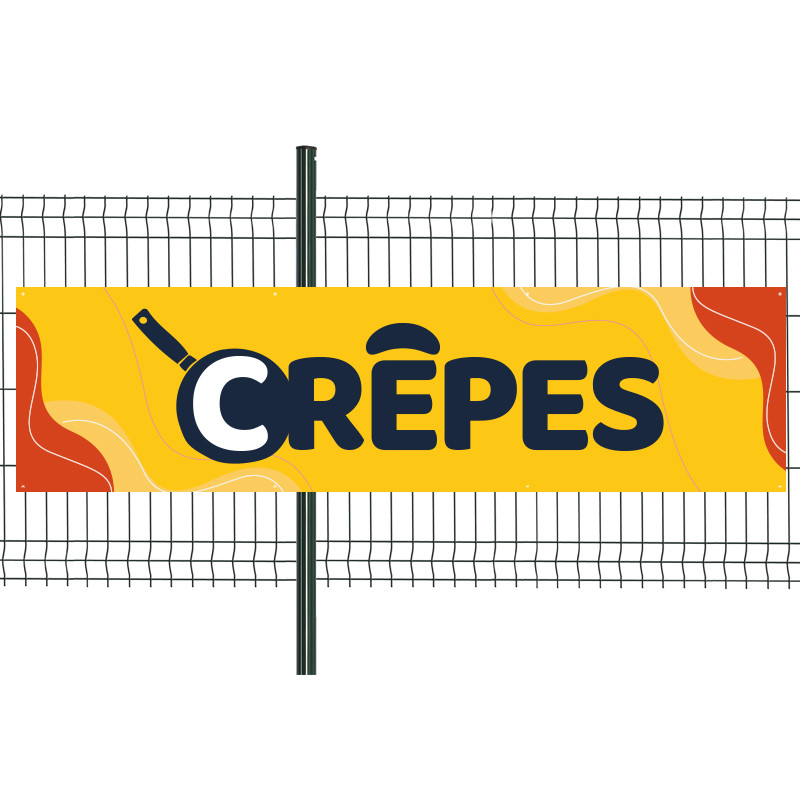 Banderole Prête à imprimer "Crêpes" (fixation oeillets) 80x300 cm - Modèle 2 MACAP