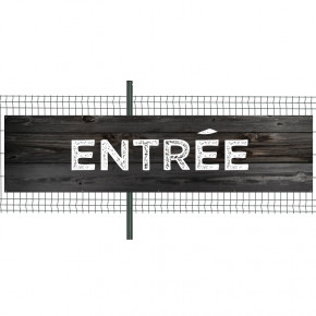 Banderole Prête à imprimer "Entrée" (fixation oeillets) 100x400 cm - Modèle 2 MACAP