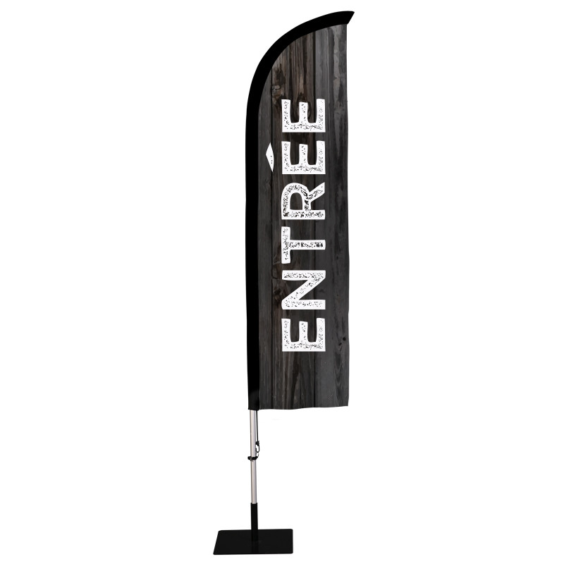 Beach flag Prêt à imprimer "Entrée" (kit avec platine carrée) 2,8 m - Modèle 2 MACAP