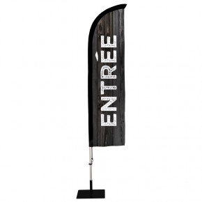 Beach flag Prêt à imprimer "Entrée" (kit avec platine carrée) 2,8 m - Modèle 2 MACAP