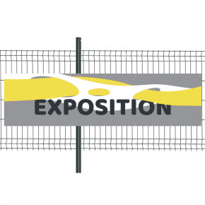 Banderole Prête à imprimer "Exposition" (fixation oeillets) 80x300 cm - Modèle 2 MACAP