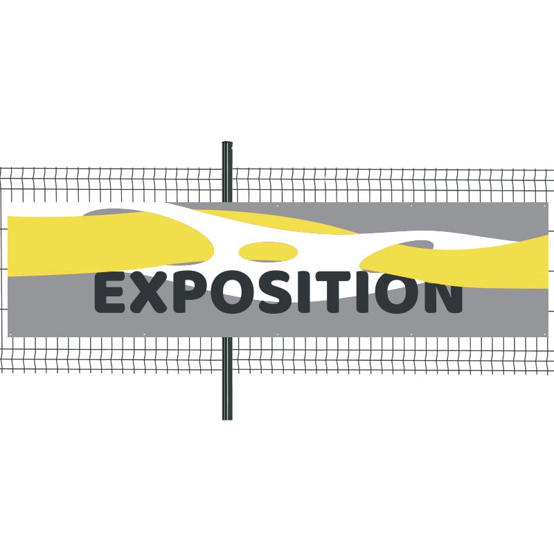 Banderole Prête à imprimer "Exposition" (fixation oeillets) 100x400 cm - Modèle 2 MACAP