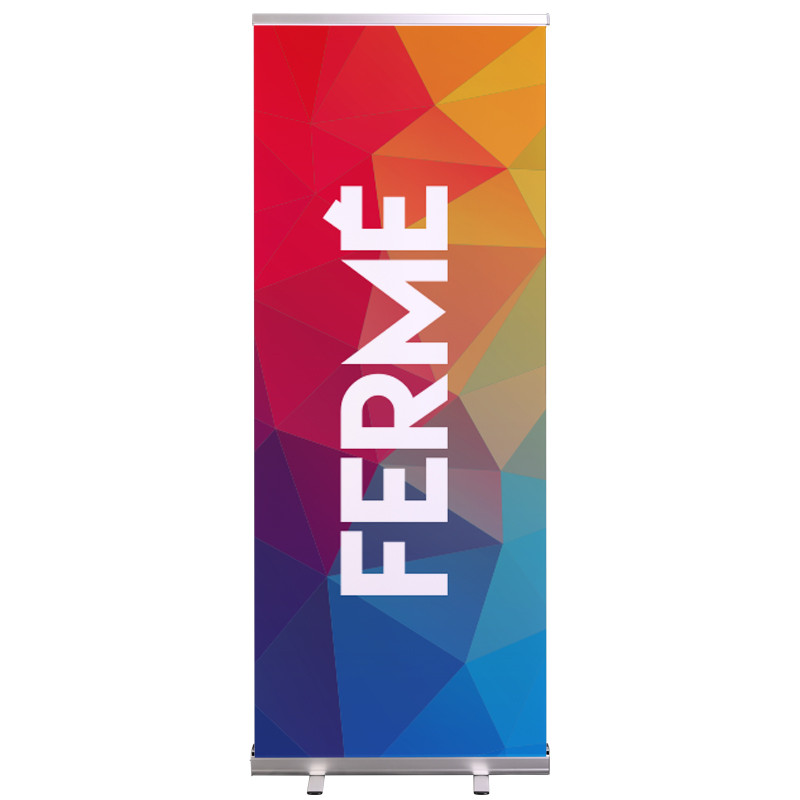 Roll-up Prêt à imprimer "Fermé" (avec housse de transport) 80x200 cm - Modèle 1 MACAP