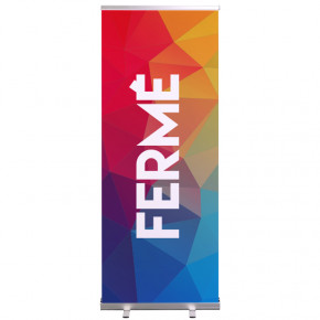 Roll-up Prêt à imprimer "Fermé" (avec housse de transport) 80x200 cm - Modèle 1 MACAP