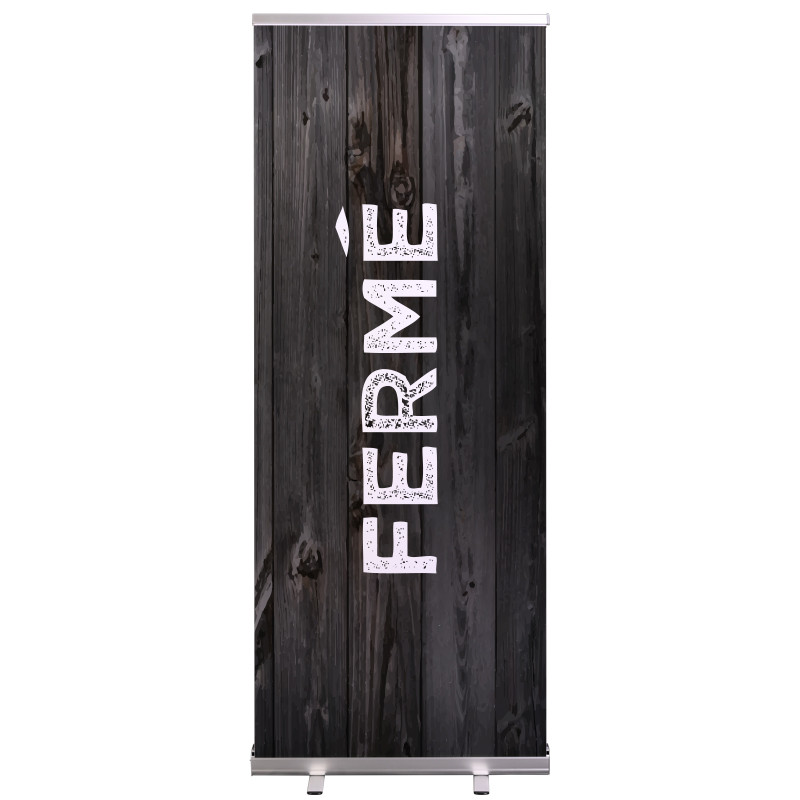 Roll-up Prêt à imprimer "Fermé" (avec housse de transport) 80x200 cm - Modèle 2 MACAP