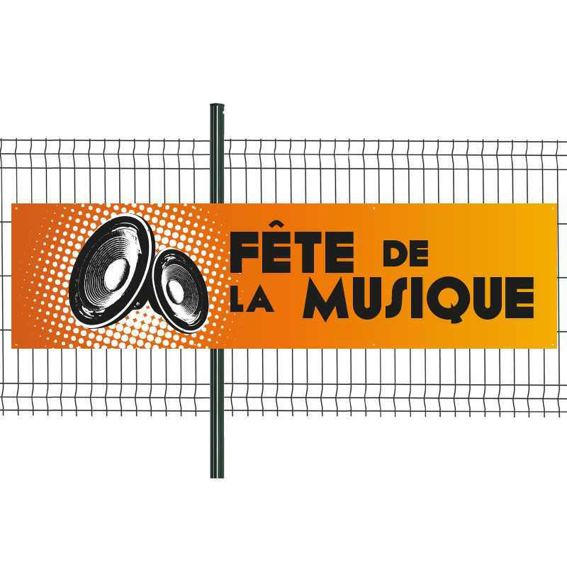 Banderole Prête à imprimer "Fête de la musique" (fixation oeillets) 80x300 cm - Modèle 1 MACAP