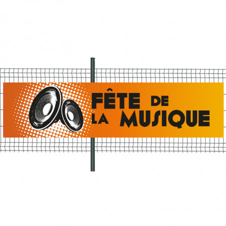 Banderole Prête à imprimer "Fête de la musique" (fixation oeillets) 100x400 cm - Modèle 1 MACAP