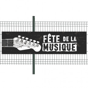 Banderole Prête à imprimer "Fête de la musique" (fixation oeillets) 80x300 cm - Modèle 2 MACAP