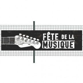 Banderole Prête à imprimer "Fête de la musique" (fixation oeillets) 100x400 cm - Modèle 2 MACAP