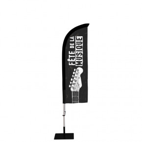 Beach flag Prêt à imprimer "Fête de la musique" (kit avec platine carrée) 2,3 m - Modèle 2 MACAP