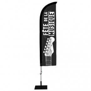 Beach flag Prêt à imprimer "Fête de la musique" (kit avec platine carrée) 2,8 m - Modèle 2 MACAP