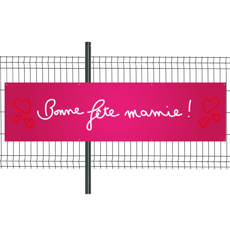 Banderole Prête à imprimer "Fête des grands-mères" (fixation oeillets) 80x300 cm - Modèle 1 MACAP