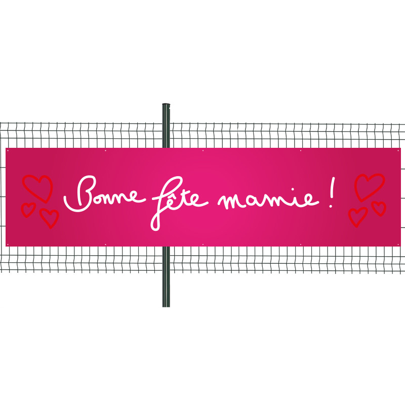 Banderole Prête à imprimer "Fête des grands-mères" (fixation oeillets) 100x400 cm - Modèle 1 MACAP