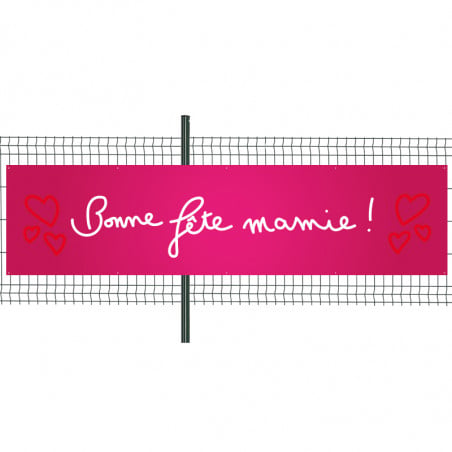 Banderole Prête à imprimer "Fête des grands-mères" (fixation oeillets) 100x400 cm - Modèle 1 MACAP