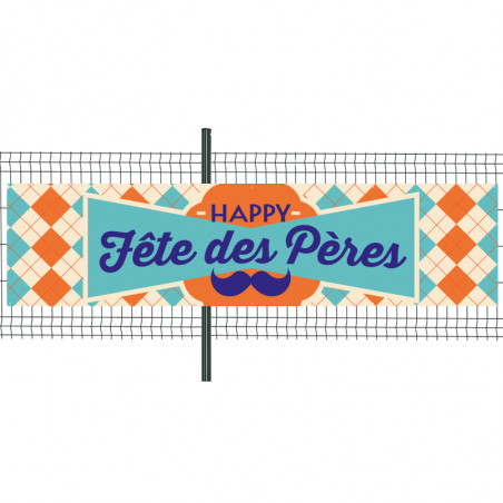 Banderole Prête à imprimer "Fête des pères" (fixation oeillets) 100x400 cm - Modèle 1 MACAP