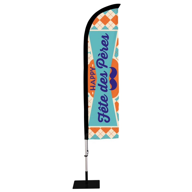 Beach flag Prêt à imprimer "Fête des pères" (kit avec platine carrée) 2,8 m - Modèle 1 MACAP