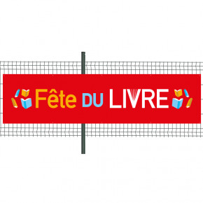 Banderole Prête à imprimer "Fête du livre" (fixation oeillets) 100x400 cm - Modèle 1 MACAP